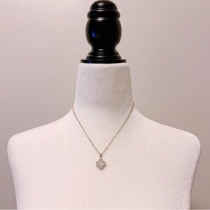 Double-Sided Clover Necklace | Mother of Pearl & Black Inlay | Stainless Steel